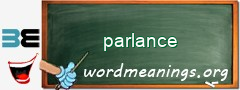 WordMeaning blackboard for parlance